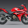 CBR500R 16-18/CB500F 16-18 R-77 Stainless Slip-On Exhaust, w/ Carbon Fiber Muffler