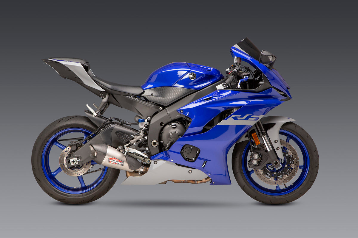 Yoshimura YZF R6V 2006 20 AT2 Slip On Exhaust Stainless Muffler Yoshimura R D of America Inc