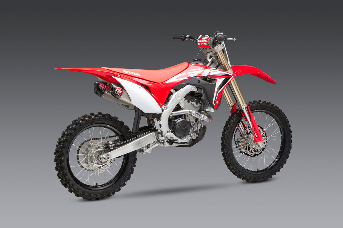 CRF250R 20 21 RX RS 9T Stainless Slip On Exhaust w Dual Stainless Mufflers