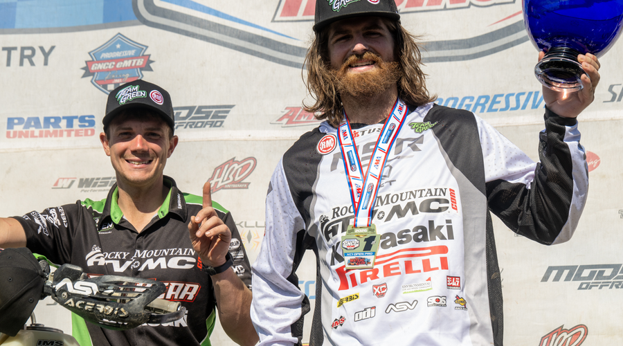 Baylor Brothers put Rocky Mountain Red Bear Kawasaki Team Green™ on the Box at Watkins Glen GNCC