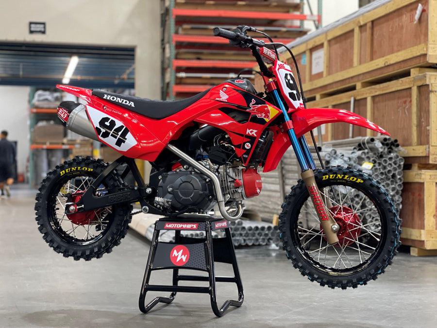 CRF110F 19-25 RS-9T Stainless Full Exhaust, w/ Stainless Muffler