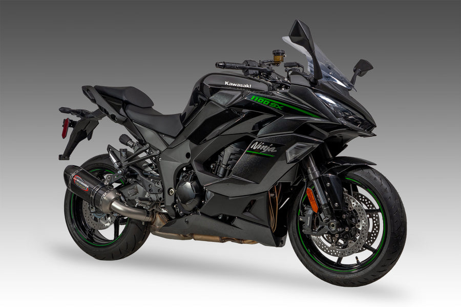 NINJA 1000SX 20-24 / NINJA 1100SX 2025 ALPHA Stainless Slip-On Exhaust, w/ Carbon Fiber Muffler