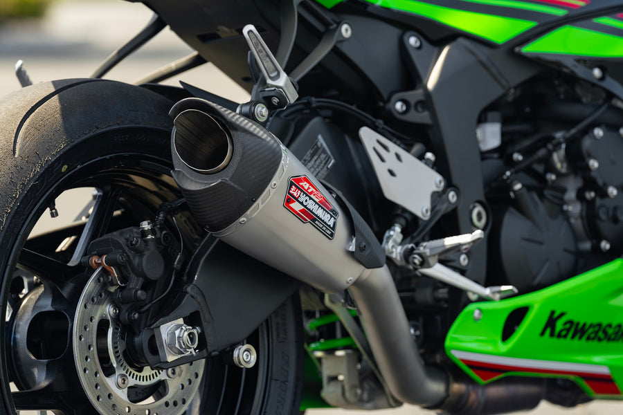 ZX-6R 2019-25 AT2 Stainless 3/4 Exhaust, w/ Stainless Muffler