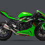 ZX-6R 2019-26 AT2 Stainless 3/4 Exhaust, w/ Stainless Muffler