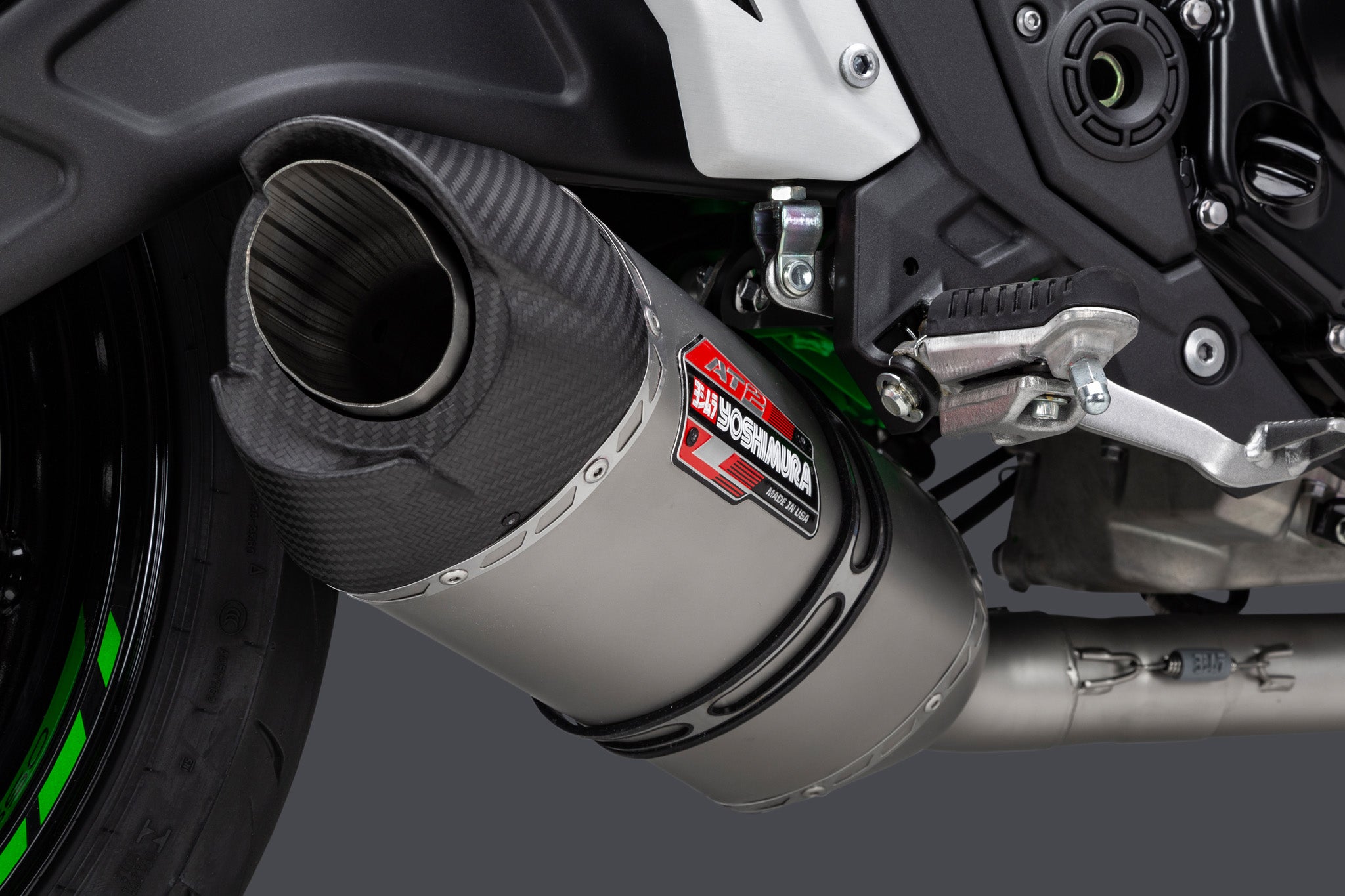 Yoshimura Ninja/Z 650 17-26 AT2 Stainless Exhaust w/ Stainless