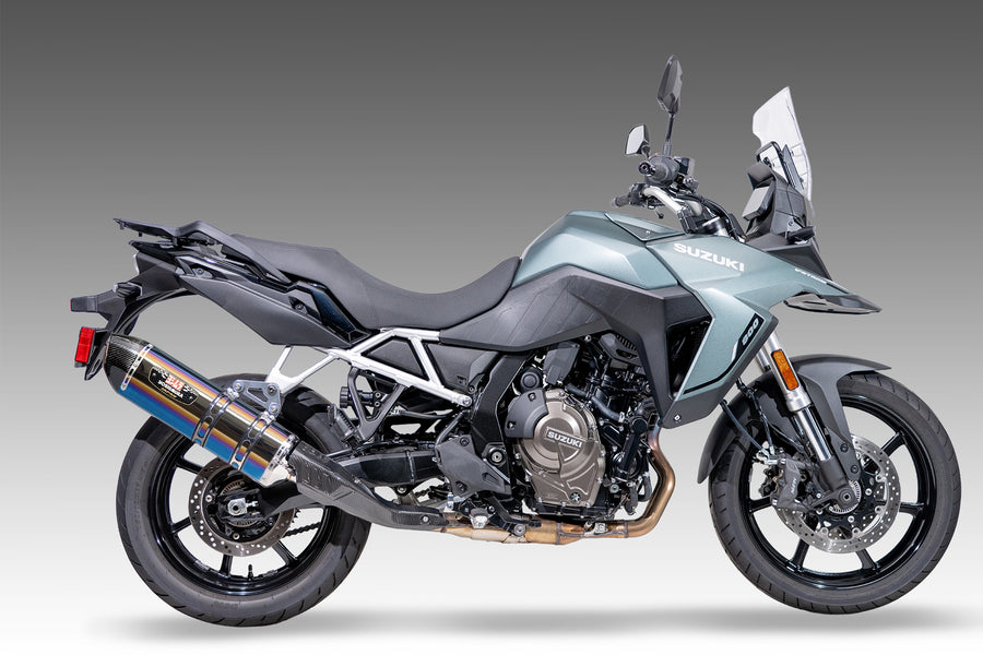 V-STROM 800 23-25 R-77J Stainless Slip-On Exhaust, w/ Blued Titanium Muffler