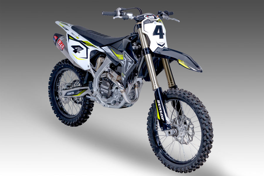 TF450 2025-26 RS-12 Stainless Full Exhaust, w/ Aluminum Muffler