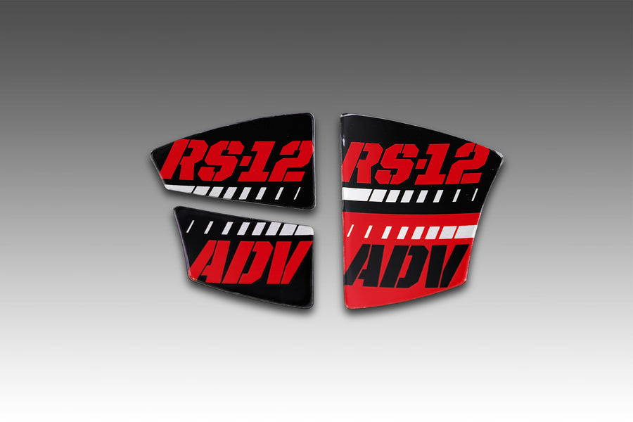 Yoshimura Replacement MUFFLER BADGE RS-12 ADV End Cap Decal Set (3