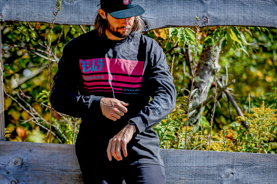 Racing Stripe Long Sleeve Tee Coal