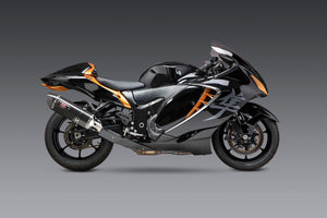 HAYABUSA 2022-24 Race R-77 Dual Stainless Slip-On Exhaust, w/ Carbon Mufflers