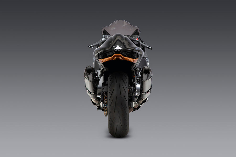 HAYABUSA 2022-24 Race R-77 Dual Stainless Slip-On Exhaust, w/ Carbon Mufflers