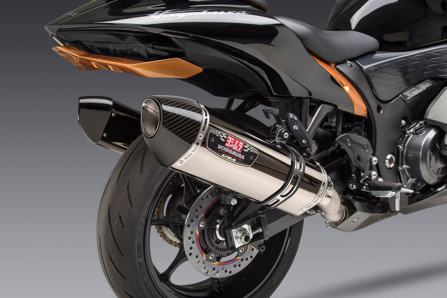 HAYABUSA 2022-24 Race R-77 Dual Stainless Slip-On Exhaust, w/ Stainless Mufflers