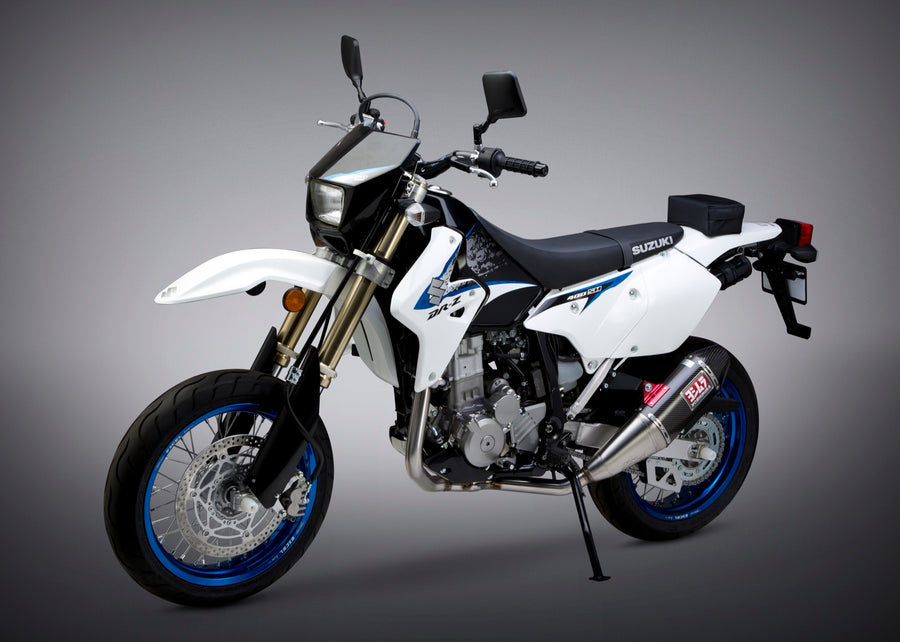 DR-Z400S/SM 00-24 RS-4 Dual Stainless Full Exhaust, w/ Carbon Fiber Mufflers