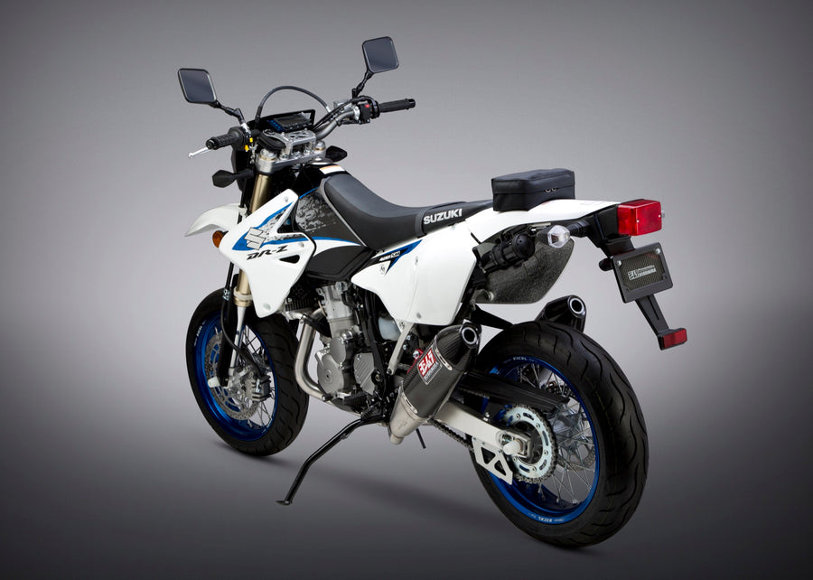 DR-Z400S/SM 00-24 RS-4 Dual Stainless Full Exhaust, w/ Carbon Fiber Mufflers