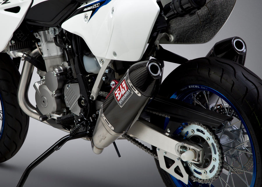 DR-Z400S/SM 00-24 RS-4 Dual Stainless Full Exhaust, w/ Carbon Fiber Mufflers