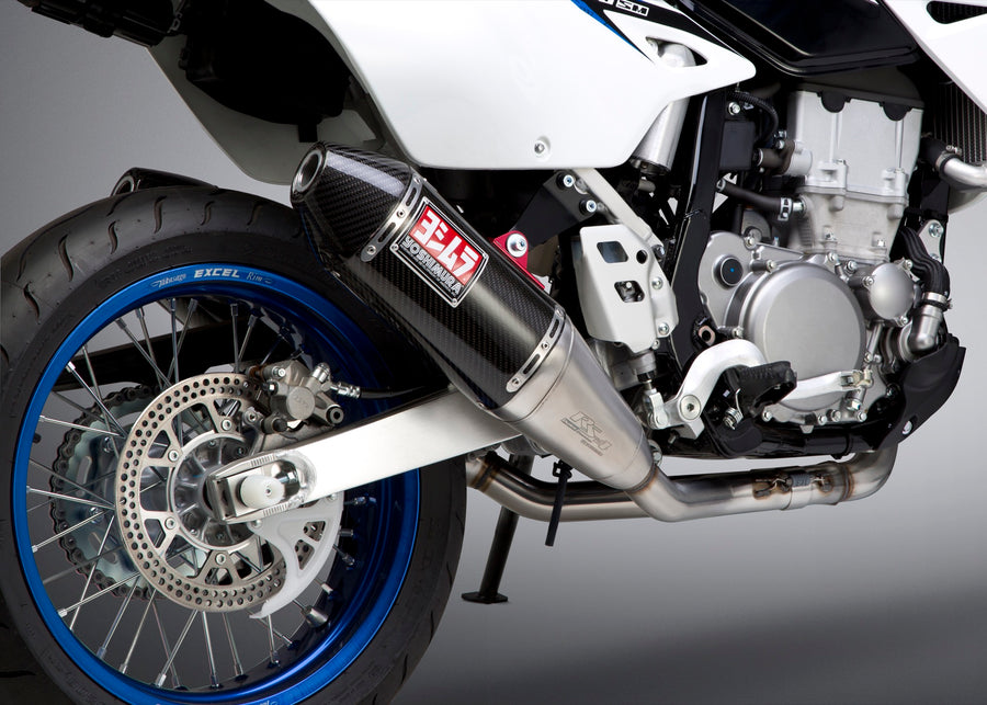 DR-Z400S/SM 00-24 RS-4 Dual Stainless Full Exhaust, w/ Carbon Fiber Mufflers
