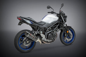 SV650 17-24/SV650X 19-24 Alpha Stainless Slip-On Exhaust, w/ Carbon Fiber Muffler