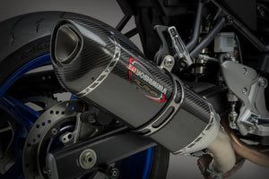 SV650 17-24/SV650X 19-24 Alpha Stainless Slip-On Exhaust, w/ Carbon Fiber Muffler