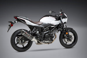 SV650 17-24/SV650X 19-24 Alpha Stainless Slip-On Exhaust, w/ Carbon Fiber Muffler