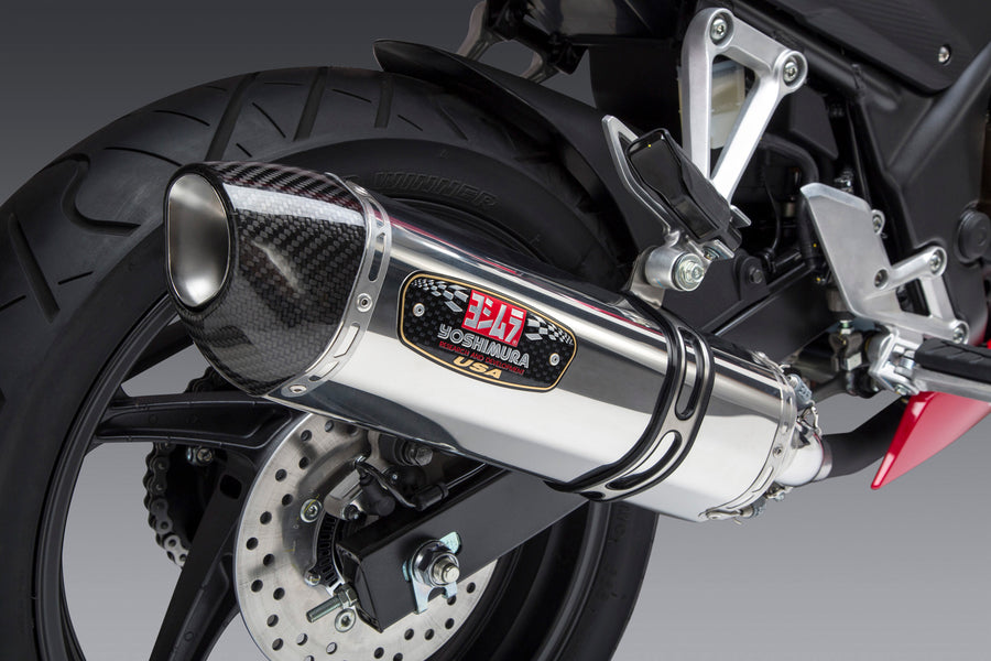 CBR300R 15-22/CB300F 15-16 Race R-77 Stainless Slip-On Exhaust, w/ Stainless Muffler