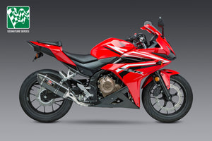 CBR500R 16-18/CB500F 16-18 R-77 Stainless Slip-On Exhaust, w/ Carbon Fiber Muffler