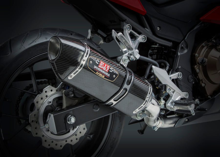 CBR500R 16-18/CB500F 16-18 R-77 Stainless Slip-On Exhaust, w/ Carbon Fiber Muffler