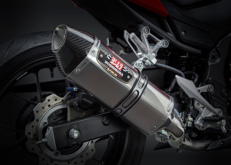 CBR500R 16-18/CB500F 16-18 R-77 Stainless Slip-On Exhaust, w/ Stainless Muffler