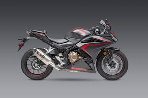 CBR500R 16-23 R-77 Stainless Slip-On Exhaust, w/ Stainless Muffler