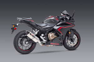 CBR500R 16-23 R-77 Stainless Slip-On Exhaust, w/ Stainless Muffler