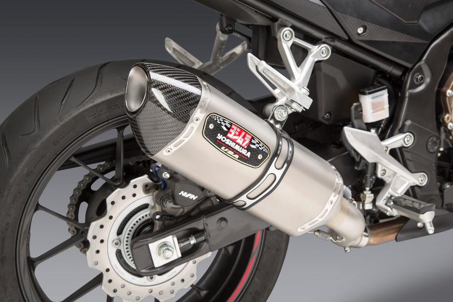 CBR500R 16-23 R-77 Stainless Slip-On Exhaust, w/ Stainless Muffler