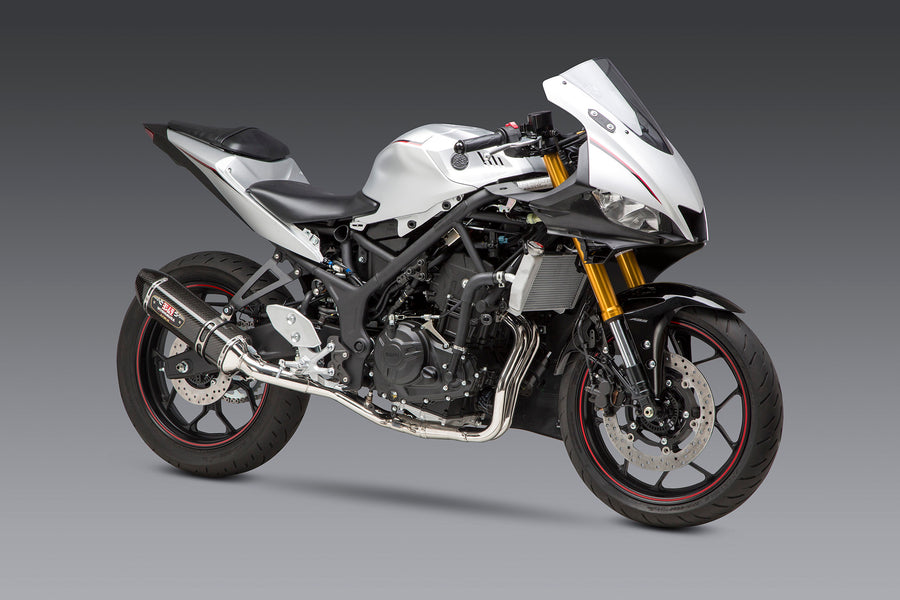 YZF-R3 15-21 Race R-77 Stainless Full Exhaust, w/ Carbon Fiber Muffler