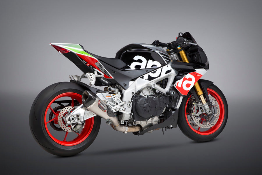 APRILIA RSV4/Tuono 17-20 Race Alpha T Slip-On Titanium Exhaust, w/ Titanium Muffler