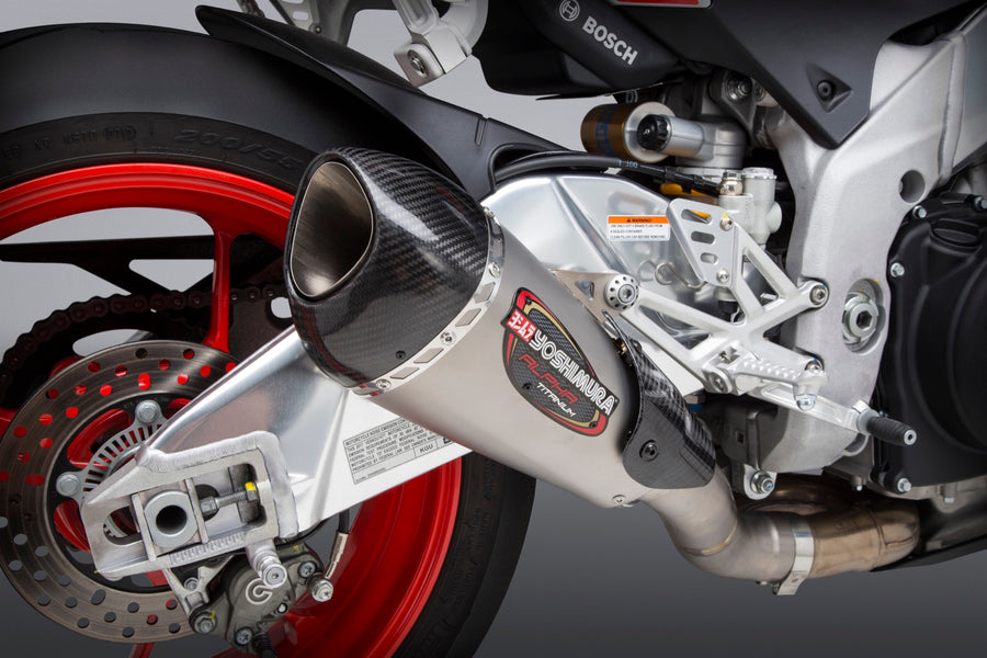 APRILIA RSV4/Tuono 17-20 Race Alpha T Slip-On Titanium Exhaust, w/ Titanium Muffler