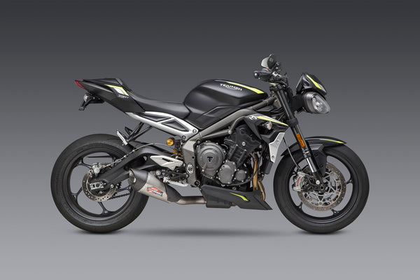 Yoshimura Street Triple 2018-23 AT2 Slip-On Exhaust Stainless