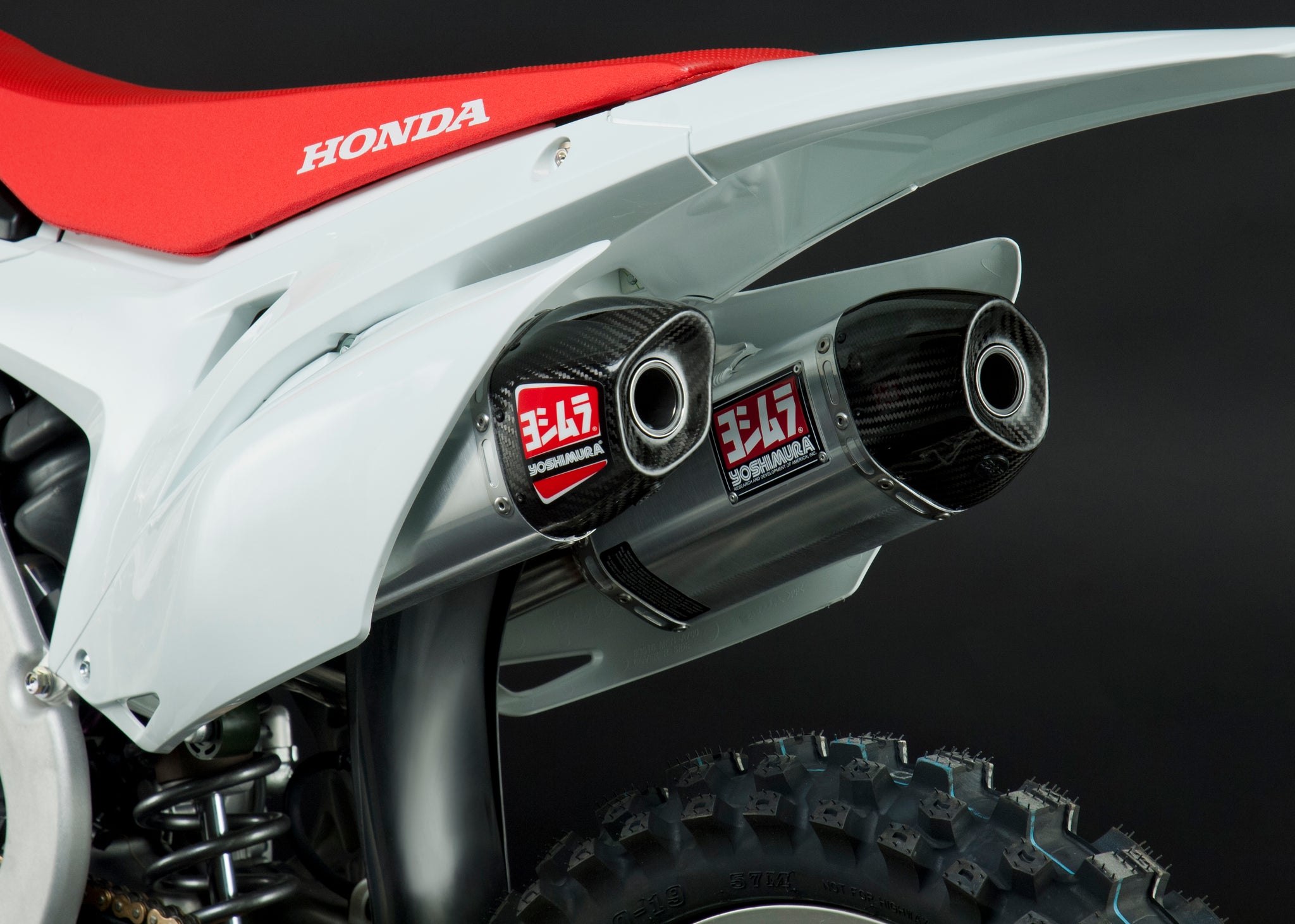 Yoshimura CRF250R 2014 17 RS 9 Slip On Dual Exhaust Aluminum