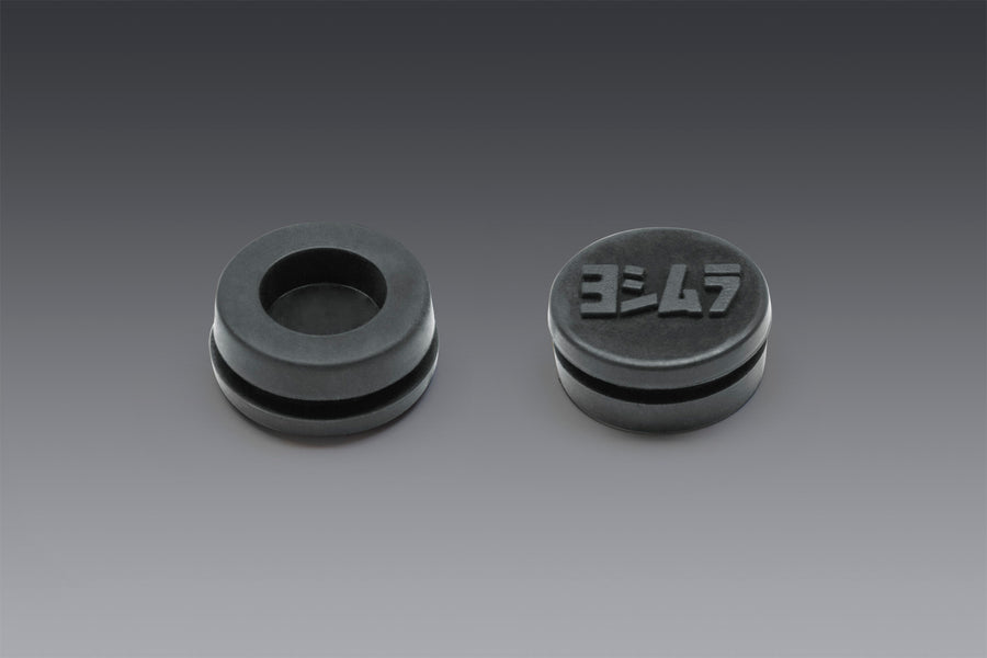 RUBBER GROMMET WITH LOGO TO COVER END-CAP INSERT HOLE FOR MOST MUFFLERS